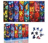 Zariocy Extra Large Butterfly Floral Jigsaw Puzzles for Adults 1000 Pieces - Challenging Irregular Shapes, No-Dust Puzzle Board, Family Time, for Puzzle Lovers, Finished Size 80 x 41 cm
