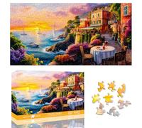 Zariocy Extra Large Coastal Sunset Jigsaw Puzzles for Adults 1000 Pieces - Challenging Irregular Shapes, No-Dust Puzzle Board, Family Time, for Puzzle Lovers, Finished Size 80 x 41 cm