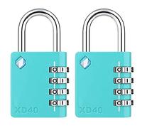 [ZARKER XD40] Heavy Duty Outdoor 4-Digit Combination Padlock for Locker, Gym, gate, shed, Tool Box, Door, Cabinet and Garage with Code - Emerald 2packs
