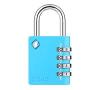 [ZARKER XD40] Heavy Duty Outdoor 4-Digit Combination Padlock for Locker, Gym, gate, shed, Tool Box, Door, Cabinet and Garage with Code - Blue 1pack