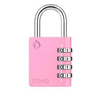 [ZARKER XD40] Heavy Duty Outdoor 4-Digit Combination Padlock for Locker, Gym, gate, shed, Tool Box, Door, Cabinet and Garage with Code - Pink 1pack