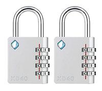 [ZARKER XD40] Heavy Duty Outdoor 4-Digit Combination Padlock for Locker, Gym, gate, shed, Tool Box, Door, Cabinet and Garage with Code - Grey 2packs