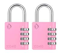 [ZARKER XD40] Heavy Duty Outdoor 4-Digit Combination Padlock for Locker, Gym, gate, shed, Tool Box, Door, Cabinet and Garage with Code - Pink 2packs