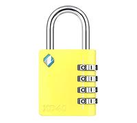 [ZARKER XD40] Heavy Duty Outdoor 4-Digit Combination Padlock for Locker, Gym, gate, shed, Tool Box, Door, Cabinet and Garage with Code - Yellow 1Pack