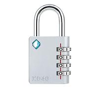 [ZARKER XD40] Heavy Duty Outdoor 4-Digit Combination Padlock for Locker, Gym, gate, shed, Tool Box, Door, Cabinet and Garage with Code - Grey 1Pack