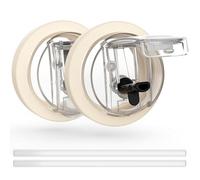 Zarler 40 oz Replacement Lid for Stanley Tumbler with Dustproof Cover, 2 Pack Silicone Flip Straw Lids Leak Proof, Easy Clean New Dual-Drink Lid Stanley Cup Accessories (Beige)