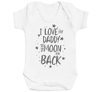 Zarlivia Clothing I Love My Daddy to The Moon and Back Baby Gift, Baby Boy Bodysuit, Baby Girl Bodysuit - 0-3 Months White