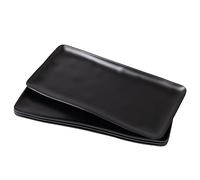 ZAROCRUS Melamine Rectangular Serving Platters and Trays set, set of 4,14” x 7” Matte Black Party Platter for Serving Food, Salad, Cheese and Fruits, Dishwasher Safe Trays/Platters for Entertaining