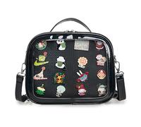 ZAROXOXS Mini Ita Bag Crossbody Handbags Kawaii Small Top Handle Shoulder Bags Pin Display with Insert, 12-laser Black, Ita Bag