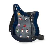 ZAROXOXS Rock Metal Guitar Ita Bag Crossbody Shoulder Bags Kawaii Cute Clear Window Pin Insert with a Removeable Strap, Blue, Ita Bag