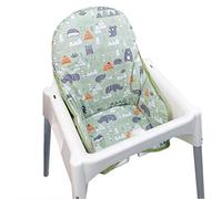 ZARPMA Cotton Seat Covers Compatible for Ikea Antilop Highchair, Cotton Surface and Padded, Forest Pattern Foldable Baby Highchair Cover for Antilop Child Chair Cushion (Green Forest)
