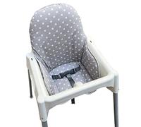 ZARPMA Cotton Seat Covers Compatible for IKEA Antilop Highchair, Surface and Padded Foldable Baby Highchair Cover for Child Chair Cushion (Grey Star)
