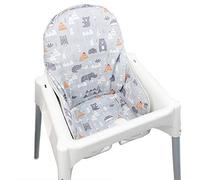ZARPMA Cotton Seat Covers for IKEA Antilop Highchair, Forest Pattern Foldable Baby Highchair Cover for IKEA Child Chair Cushion (Grey Forest)