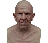 ZARQ Another Me The Elder Mask - Realistic Latex Old Man Mask with Wrinkle Face for Halloween Party Masquerade Headgear Prop