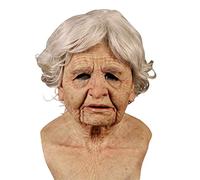 ZARQ Mask for Older Adults, Realistic Latex Costume Mask, Ideal for Masquerade Parties, Halloween, Stage Performances, Craft Decorations