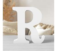 Zaruatu 8 Inch White Wood Letters Unfinished Wood Letters for Wall Decor Decorative Standing Letters White Block Letters for Wall Decoration for Craft Home Party Projects (R)