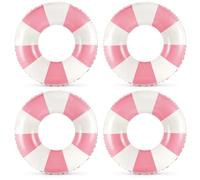 Zaruatu Classic Striped Pool Floats with Handle Inflatable Blue & White Stripes Tubes for Floating Large Swim Rings for Adult Summer Holiday Beach Bachelorette Party (Pink-28)