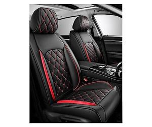 ZARUX Car Seat Covers for Audi A1 S-Line, Full Set PU Leather Seat Cover Set 5-Seat, Breathable Wear Resistant Waterproof (Color : C(Red))
