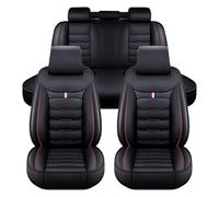 ZARUXCHA Car Seat Covers Full Set 5 Seat for Dacia Duster 2018-2023, Luxury Leather Seat Covers, Front and Rear Seat Protectors, Waterproof, Soft Car Seat, Black Red