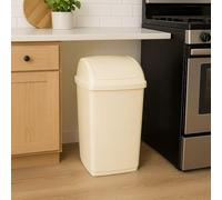 ZARVICZONIA 10L/30L/50L Premium Plastic Swing Bins Durable For Kitchen Bathroom Rubbish Office Room Trash Rubbish Recycling and General Waste (Cream, 10 Litre)