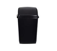 ZARVICZONIA 10L/30L/50L Premium Plastic Swing Bins Durable For Kitchen Bathroom Rubbish Office Room Trash Rubbish Recycling and General Waste (Black, 50 Litre)