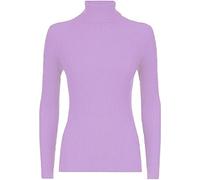 Zarviczonia Ladies Polo Roll Neck, Soft Comfort Fabric Long Sleeve Turtle Neck Ribbed Tops for Girls Women UK Top 8-24 Lilac