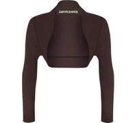 Zarviczonia "Womens Long Sleeve Top Ladies Cropped Plain Bolero Cardigan Open Front Shrug Top -Sleeves to Cover Arms Workout Girls Tops Shrug Sizes 8-22" Dark Brown