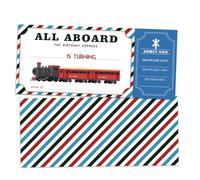 ZARYFANCHY Retro Train Birthday Party Invitations, Train Ticket Birthday Invites, 20 Count Fill in Invite Cards With Envelopes, Party Decorations & Supplies For Teens Boys Girls-04