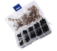 ZASCHMOY 100pcs Black Plastic Toy Eyes for Puppets & Dolls Crafts 6-12mm with Gasket - Safety Eyes for DIY Projects