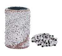 ZASCHMOY 100pcs Nail Art Sanding Bands, Professional Manicure Sanding Rings for Nail Salon, with High Hardness Abrasion (HQ-07 white 80#)