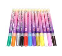 ZASCHMOY 12 Colors Nail Art Pens Professional Quick Drying Acrylic Polish Markers Set For DIY Home Salon Manicure With Smooth Smudge Proof Finish Vibrant Rich Pigmentation