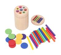 ZASCHMOY 2 in 1 Learning Color Sorting Toys Educational Sorting Cup Toy for Kids - Wooden Learning Tool for Color Cognition & Early Education - Bright for Preschool Activities