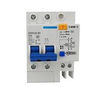 ZASCHMOY 2 Pole 63A 30mA RCCB Earth Leakage Circuit Breaker 400V AC 4500A Breaking Capacity DIN Rail Mount with ABS for Home Electrical Safety (16A)