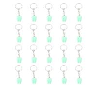 ZASCHMOY 20 Pcs Tooth Necklace Boxes for Lost Teeth for Kids, Portable Milk Teeth Holder Case Organizer Keychain (Green)