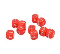 ZASCHMOY 20Pcs Fraction Dice Class Set - Durable 6-Sided Multi-Faceted Plastic Math Game Accessories for Kids' Early Education & Practice (Red)