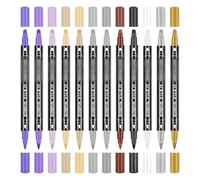 ZASCHMOY 24 Pack Acrylic Paint Markers, Dual Tip Quick Dry with 24 Vibrant Colors for Art Craft Painting on Wood Canvas Stone Ceramic
