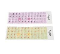 ZASCHMOY 2pcs Colorful English Keyboard Stickers PVC Keycaps for Laptops & PCs [10-17 inch] (D)