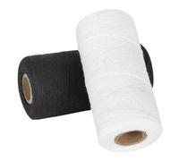 ZASCHMOY 2Pcs Embroidery Machine Thread - 8/4 Cotton Warp Yarn, 250m Durable Weaving Thread in Black & White - Ideal for Carpets, Blankets, & Craft Projects