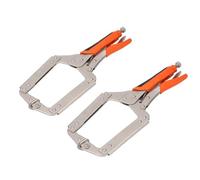 ZASCHMOY 2Pcs Locking C Clamp Pliers Set Heavy Duty with Rotating Pads for Woodworking, Welding, and Pocket Hole Joinery, 14in (14 Inch)