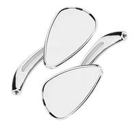 ZASCHMOY 2pcs Motorcycle Chromed Rearview Mirrors 8mm 10mm Thread - Skull Teardrop Handlebar Reflector for Most Motorcycles