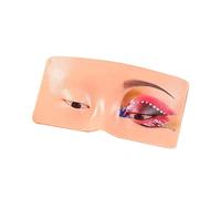 ZASCHMOY 3D Face Skin Practice Board, Eyeshadow Eyeliner Eyebrow Lash Makeup Training Model with Textured Bionic Silicone, for Beginners to Practice Makeup Skills (Yellow)