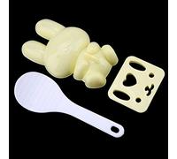 ZASCHMOY 3pcs Cartoon Sushi Rice Mold Set - Food Grade PP Onigiri Maker Tool for Kids, Easy DIY Rice Ball Molds - Perfect for Lunches (Yellow)