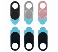ZASCHMOY 3pcs Metal Lens Cap Webcam Cover - Slim & Stylish Camera Privacy Protect Sticker for Smartphones, Tablets & Laptops - Secure Your Digital Life (Silver black pink mixed color)