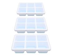 ZASCHMOY 3Pcs Silicone Ice Cube Tray Set with Detachable Odor Proof Lid for Perfectly Shaped Ice Cubes - Ideal for Cocktails, Whiskey & Party Drinks