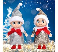 ZASCHMOY 4 Mini Christmas Elf Dolls - A Christmas Baby Toy Set Suitable for Children's Holiday Decorations and Gifts