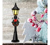 ZASCHMOY 4 Pcs Christmas Mini Street Light Models for Dollhouse Fairy Garden - 4.7-Inch LED Lantern Post for DIY Micro Landscape Decorations