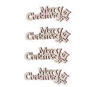 ZASCHMOY 40Pcs Christmas Words Slices Density Board Letter Shapes for DIY Christmas Tree Decorations - Durable & Lightweight - Ideal for Holiday Parties & Gift Giving