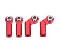 ZASCHMOY 4PCS Metal Ball Joints for 1/10 RC Car M4 Thread 7.0mm CW Link Rod End Ball Heads 2 Elbow 2 Straight Green (Red)