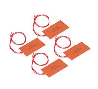 ZASCHMOY 4PCS Silicone Rubber Heating Pad Flexible Heater Mat for Electric Blanket Oil Drum - DC 12V, 15W, Maximum Temperature 150℃, Suitable for Industrial Use