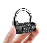 ZASCHMOY 5 Dial Digit Combination Padlock | Premium Zinc Alloy Security | Custom Code Lock for Suitcases & Gym Lockers (Black)